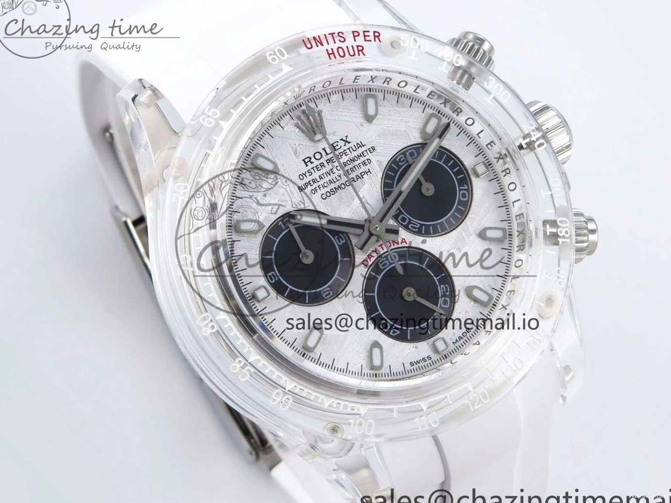0407 Daytona AET Remould N6F 1:1 Best Edition Meteorite Dial on White Rubber Strap SA TopPick 920